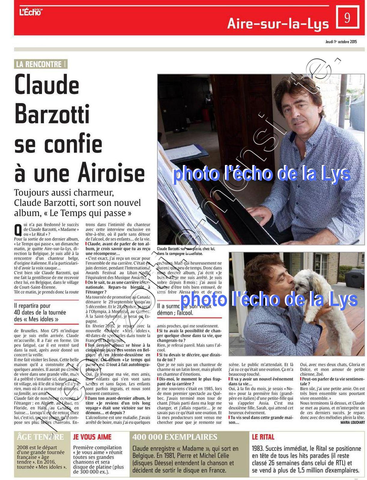 article de presse Claude Barzotti