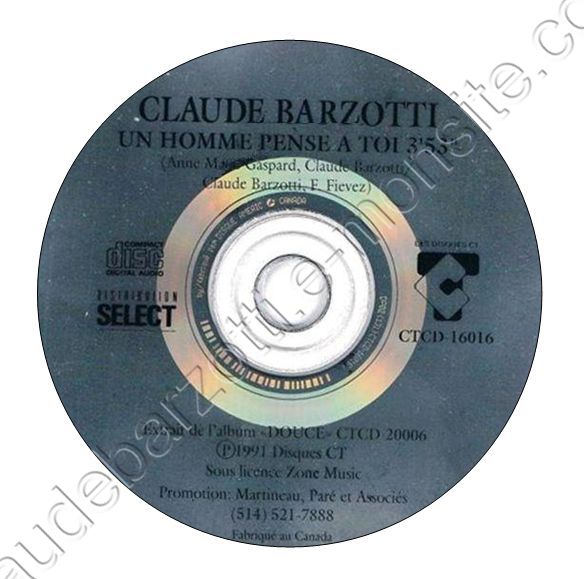 CD promo Canada "Un homme pense à toi" 1991 CTCD-16016