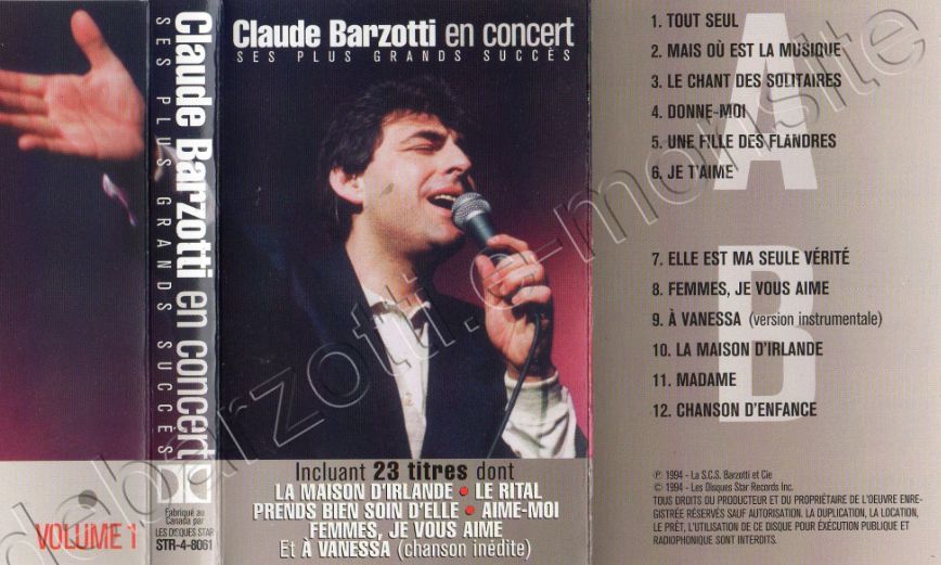 Claude Barzotti en concert volume 1