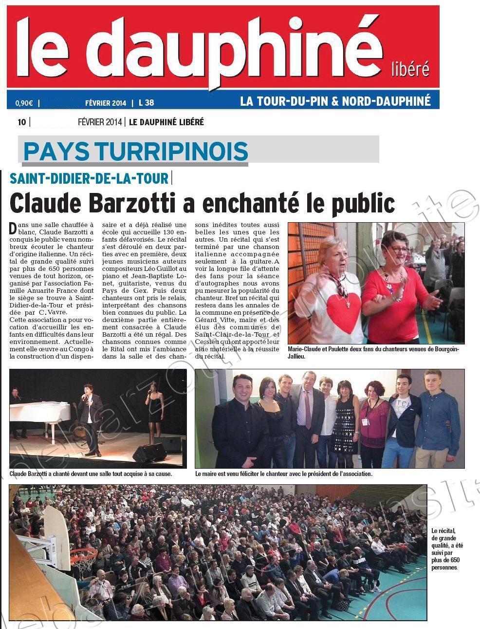 presse concert Barzotti St Didier de la Tour