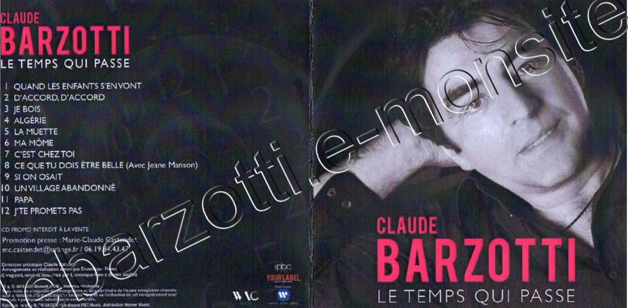 cd album Claude Barzotti Le temps qui passe juin 2015